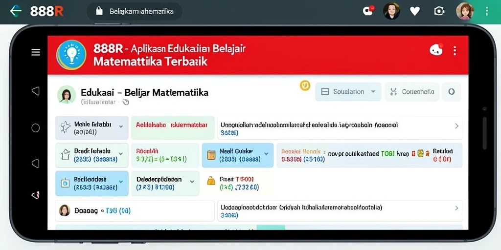 Antarmuka aplikasi 888R yang menarik dan interaktif untuk belajar matematika.