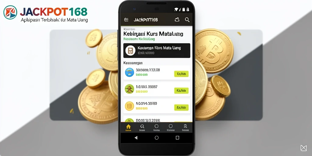 Tampilan antarmuka utama JACKPOT168 menampilkan data kurs mata uang yang lengkap.