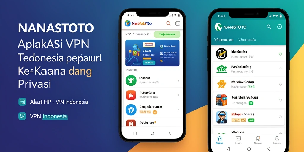 Tampilan antarmuka NANASTOTO dengan fitur VPN yang mudah digunakan.