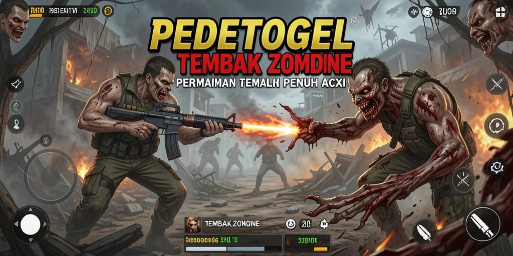 Antarmuka permainan Tembak Zombie yang mendebarkan dan menarik.