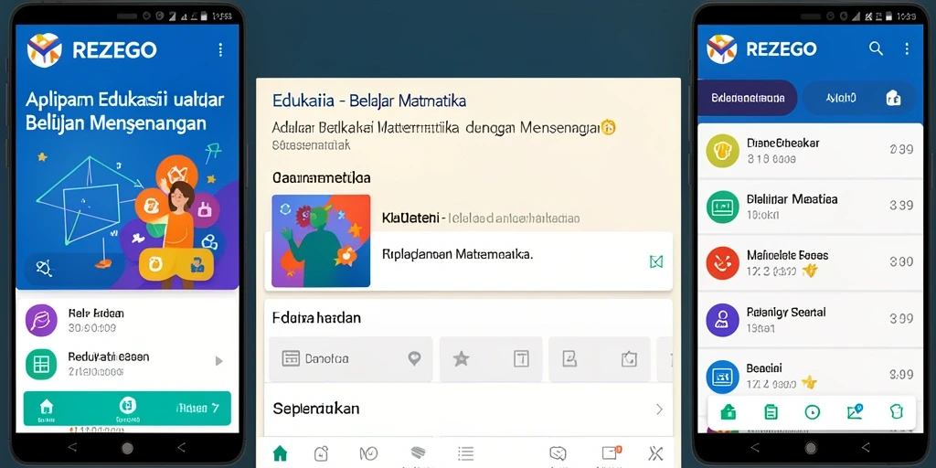 Antarmuka interaktif REZEGO untuk belajar matematika dengan mudah.