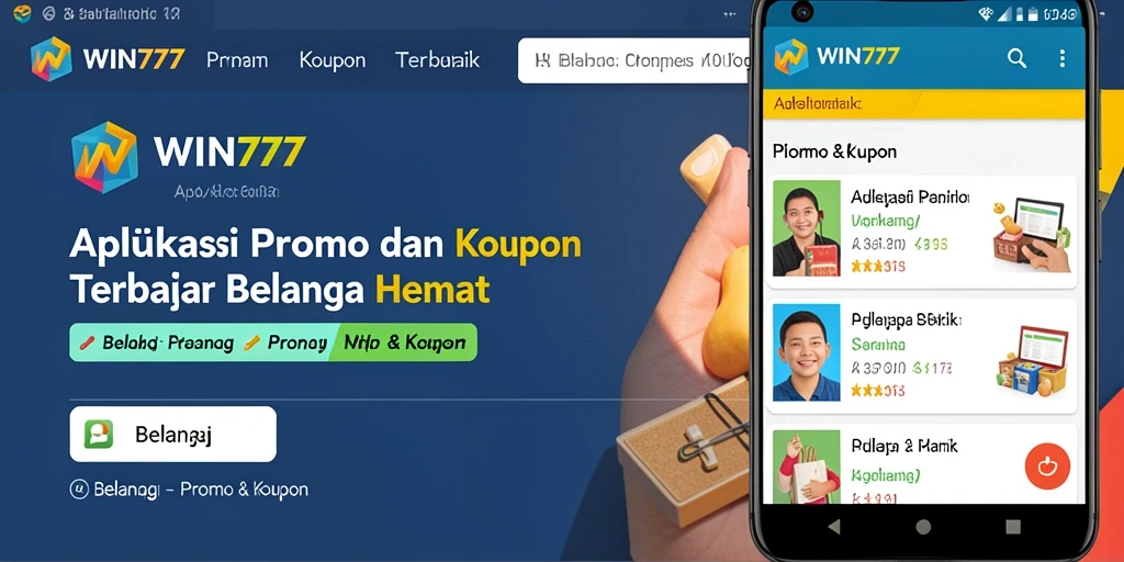 Screenshot antarmuka WIN777 menampilkan berbagai kupon menarik.